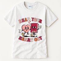 Cute Retro Valentine Read Your Heart Out Book Lover Reading Fan Tall T-Shirt