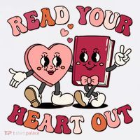 Cute Retro Valentine Read Your Heart Out Book Lover Reading Fan Sustainable Bucket Hat