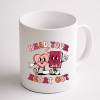 Cute Retro Valentine Read Your Heart Out Book Lover Reading Fan Mug