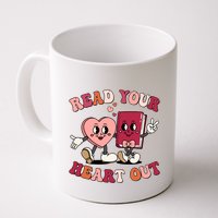 Cute Retro Valentine Read Your Heart Out Book Lover Reading Fan Mug