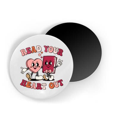 Cute Retro Valentine Read Your Heart Out Book Lover Reading Fan Magnet