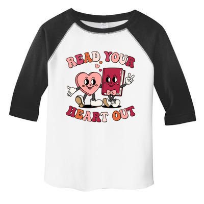 Cute Retro Valentine Read Your Heart Out Book Lover Reading Fan Toddler Fine Jersey T-Shirt