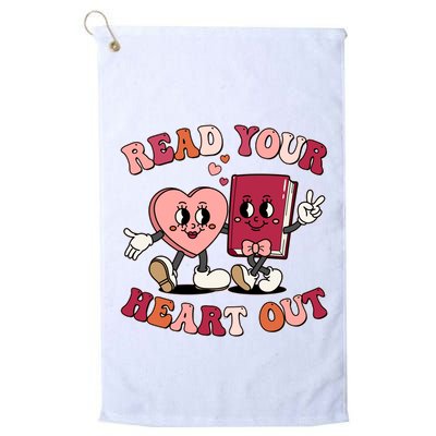 Cute Retro Valentine Read Your Heart Out Book Lover Reading Fan Golf Towel