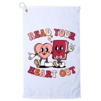 Cute Retro Valentine Read Your Heart Out Book Lover Reading Fan Golf Towel