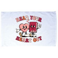 Cute Retro Valentine Read Your Heart Out Book Lover Reading Fan Microfiber Hand Towel