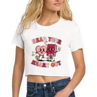 Cute Retro Valentine Read Your Heart Out Book Lover Reading Fan Crop Top
