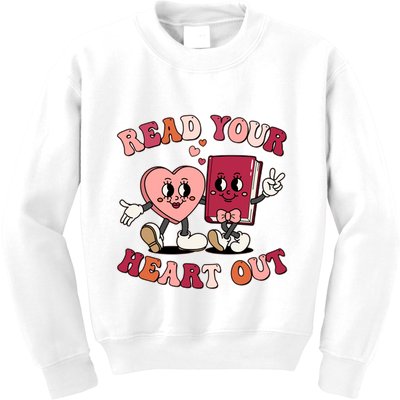 Cute Retro Valentine Read Your Heart Out Book Lover Reading Fan Kids Sweatshirt