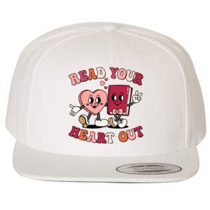 Cute Retro Valentine Read Your Heart Out Book Lover Reading Fan Wool Snapback Cap