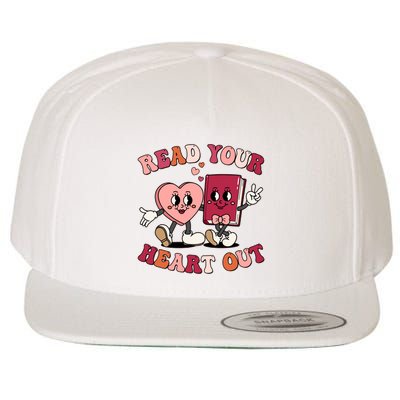 Cute Retro Valentine Read Your Heart Out Book Lover Reading Fan Wool Snapback Cap