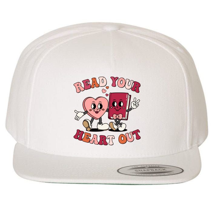 Cute Retro Valentine Read Your Heart Out Book Lover Reading Fan Wool Snapback Cap