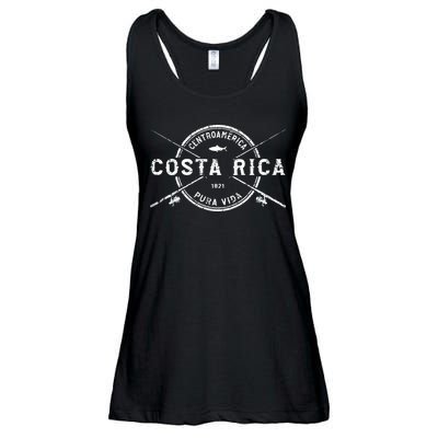 Costa Rica Vintage Crossed Fishing Rods Ladies Essential Flowy Tank