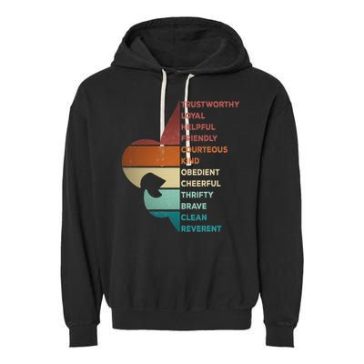 Cool Retro Vintage Style Scouting Law Garment-Dyed Fleece Hoodie