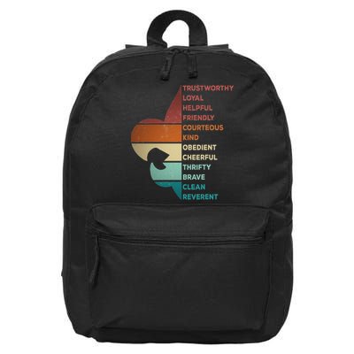 Cool Retro Vintage Style Scouting Law 16 in Basic Backpack