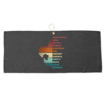Cool Retro Vintage Style Scouting Law Large Microfiber Waffle Golf Towel
