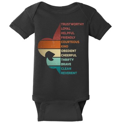 Cool Retro Vintage Style Scouting Law Baby Bodysuit