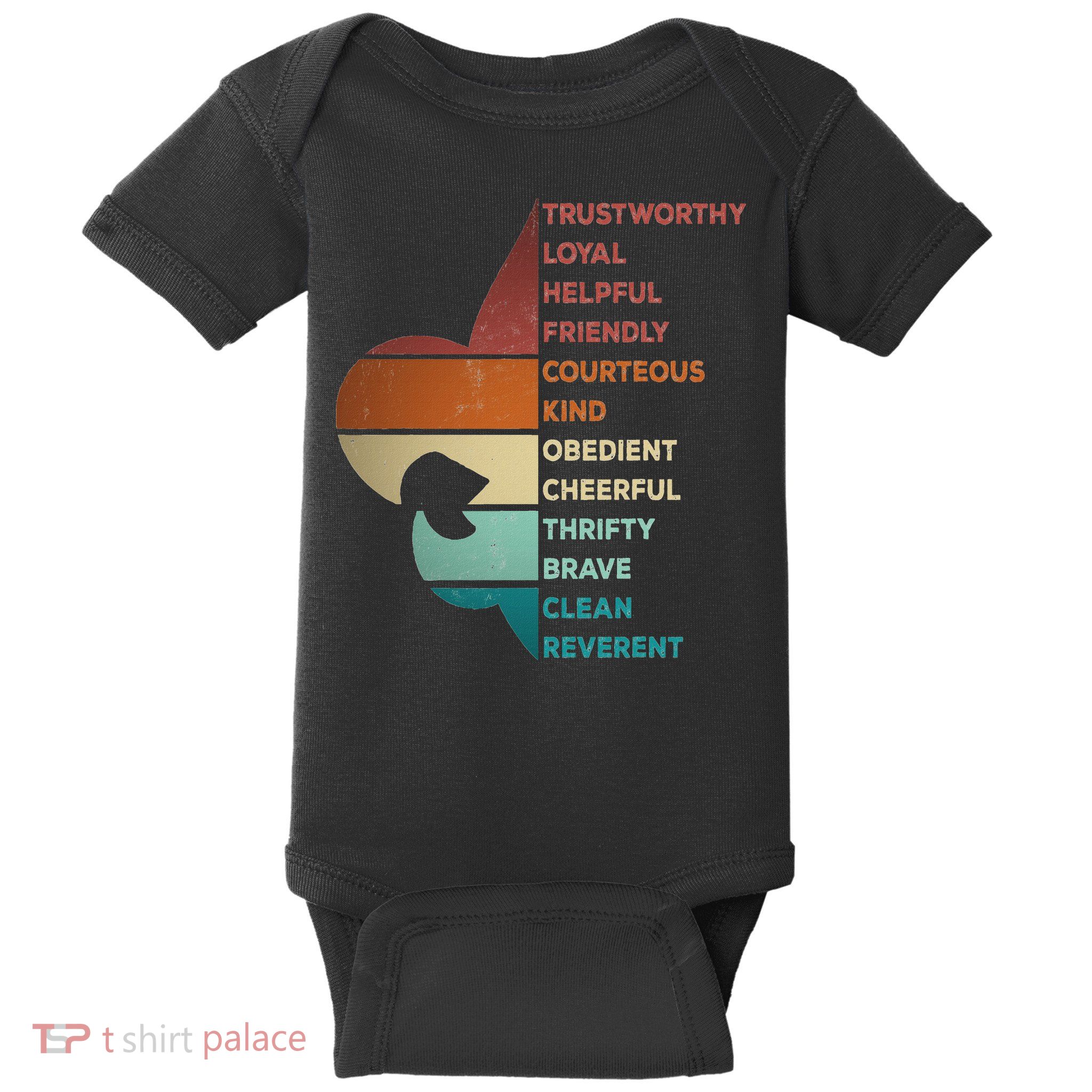Cool Retro Vintage Style Scouting Law Baby Bodysuit