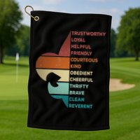 Cool Retro Vintage Style Scouting Law Golf Towel