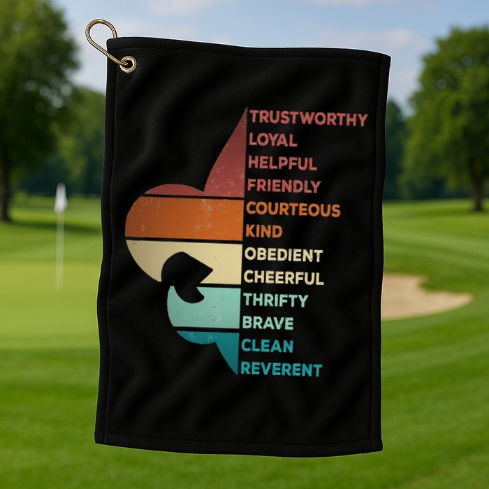 Cool Retro Vintage Style Scouting Law Golf Towel