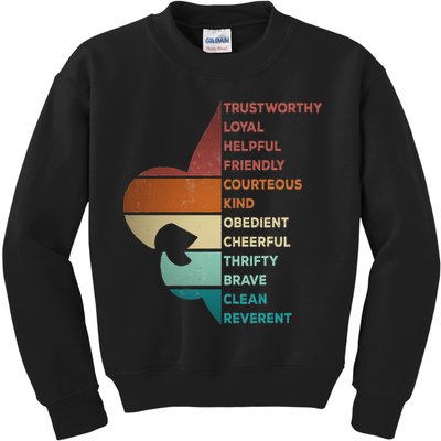 Cool Retro Vintage Style Scouting Law Kids Sweatshirt