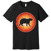 Capybara Retro Vintage 60s 70s Sunset Rodent Animal Lovers Premium T-Shirt