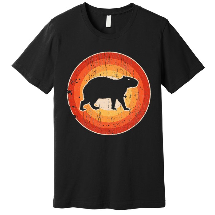 Capybara Retro Vintage 60s 70s Sunset Rodent Animal Lovers Premium T-Shirt