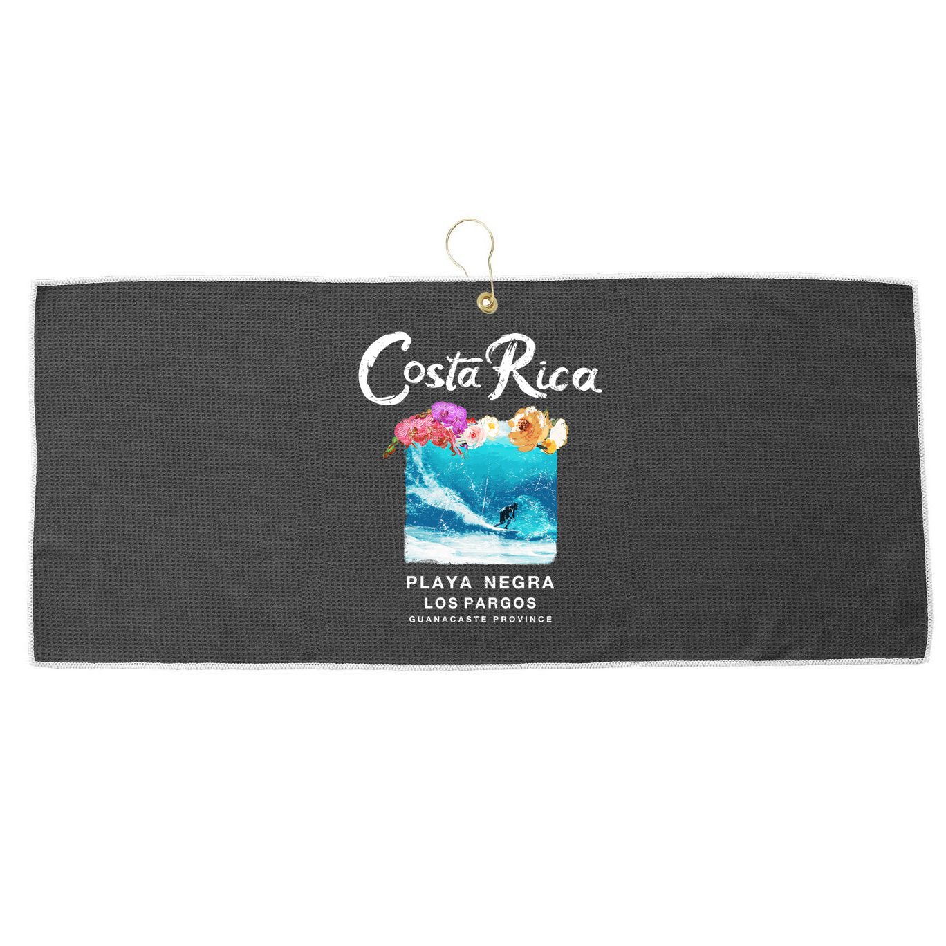 Costa Rica Vintage Surfing Gift Large Microfiber Waffle Golf Towel