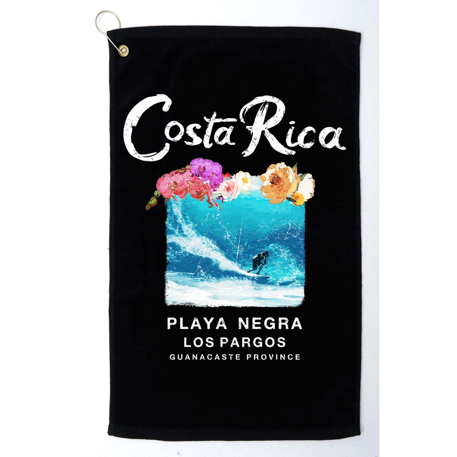 Costa Rica Vintage Surfing Gift Golf Towel
