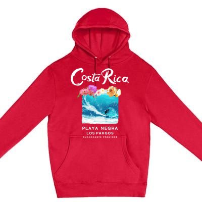 Costa Rica Vintage Surfing Gift Premium Pullover Hoodie