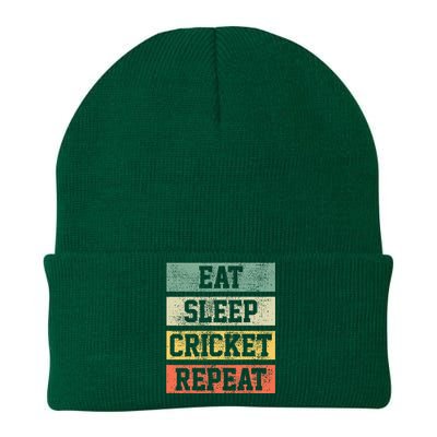 Cricket Retro Vintage Player Coach Gift Knit Cap Winter Beanie