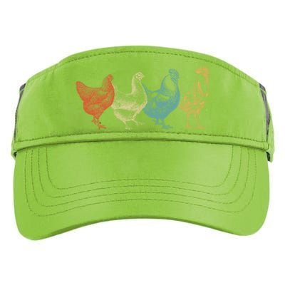 Chicken Retro Vintage Poultry Farmer Women Men Farm Lover Gift Adult Drive Performance Visor