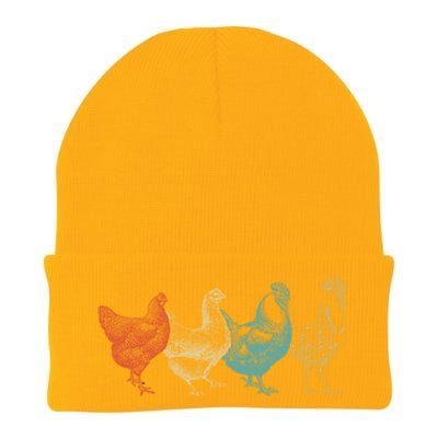 Chicken Retro Vintage Poultry Farmer Women Men Farm Lover Gift Knit Cap Winter Beanie