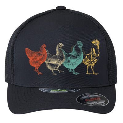 Chicken Retro Vintage Poultry Farmer Women Men Farm Lover Gift Flexfit Unipanel Trucker Cap