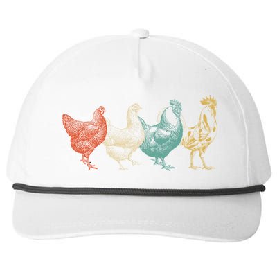 Chicken Retro Vintage Poultry Farmer Women Men Farm Lover Gift Snapback Five-Panel Rope Hat