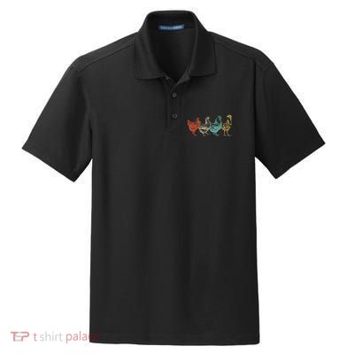 Chicken Retro Vintage Poultry Farmer Women Men Farm Lover Gift Dry Zone Grid Polo