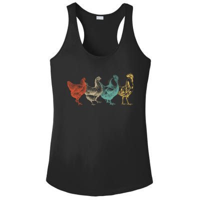 Chicken Retro Vintage Poultry Farmer Women Men Farm Lover Gift Ladies PosiCharge Competitor Racerback Tank