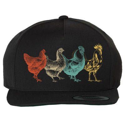 Chicken Retro Vintage Poultry Farmer Women Men Farm Lover Gift Wool Snapback Cap