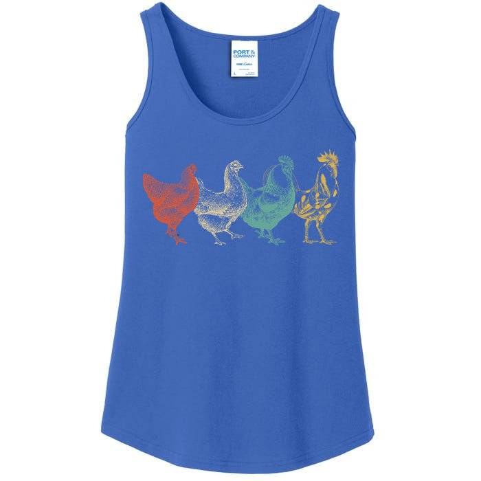 Chicken Retro Vintage Poultry Farmer Women Men Farm Lover Gift Ladies Essential Tank