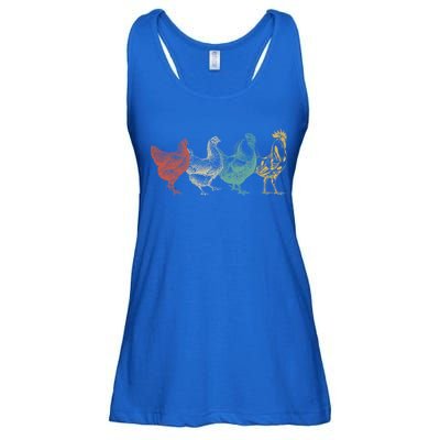 Chicken Retro Vintage Poultry Farmer Women Men Farm Lover Gift Ladies Essential Flowy Tank