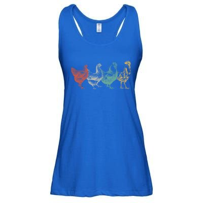 Chicken Retro Vintage Poultry Farmer Women Men Farm Lover Gift Ladies Essential Flowy Tank