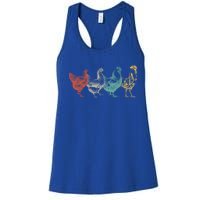 Chicken Retro Vintage Poultry Farmer Women Men Farm Lover Gift Women's Racerback Tank