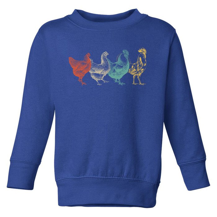 Chicken Retro Vintage Poultry Farmer Women Men Farm Lover Gift Toddler Sweatshirt