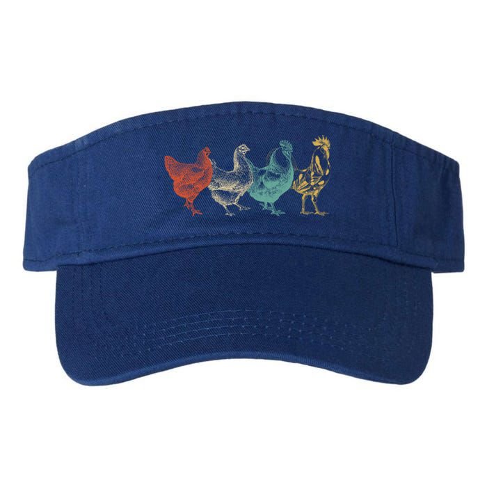 Chicken Retro Vintage Poultry Farmer Women Men Farm Lover Gift Valucap Bio-Washed Visor