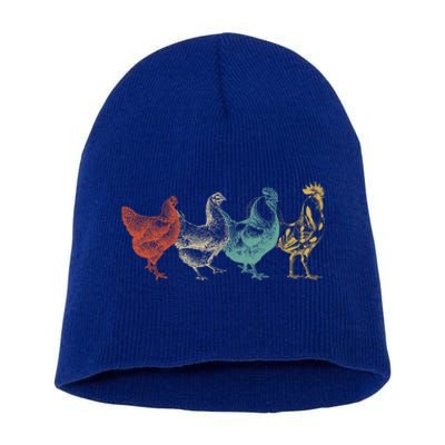 Chicken Retro Vintage Poultry Farmer Women Men Farm Lover Gift Short Acrylic Beanie