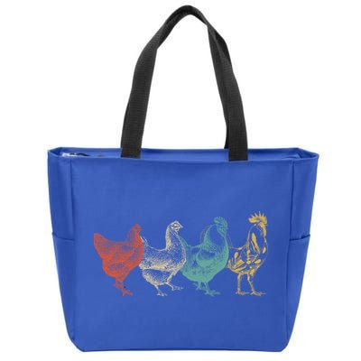 Chicken Retro Vintage Poultry Farmer Women Men Farm Lover Gift Zip Tote Bag
