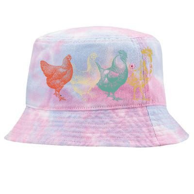 Chicken Retro Vintage Poultry Farmer Women Men Farm Lover Gift Tie-Dyed Bucket Hat