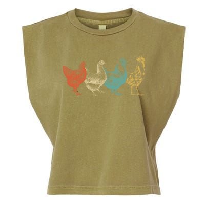 Chicken Retro Vintage Poultry Farmer Women Men Farm Lover Gift Garment-Dyed Women's Muscle Tee