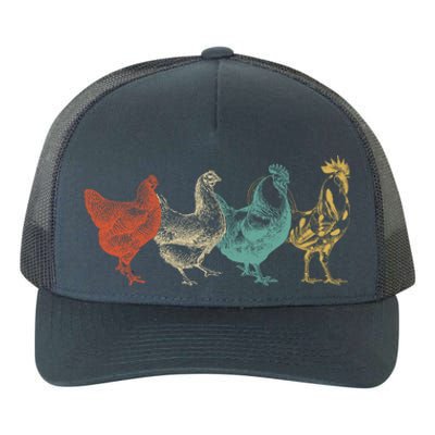 Chicken Retro Vintage Poultry Farmer Women Men Farm Lover Gift Yupoong Adult 5-Panel Trucker Hat