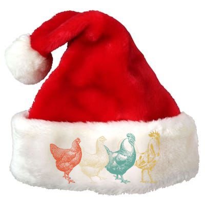 Chicken Retro Vintage Poultry Farmer Women Men Farm Lover Gift Premium Christmas Santa Hat