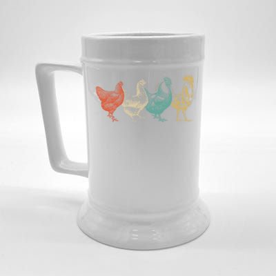 Chicken Retro Vintage Poultry Farmer Women Men Farm Lover Gift Beer Stein