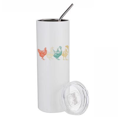 Chicken Retro Vintage Poultry Farmer Women Men Farm Lover Gift Stainless Steel Tumbler